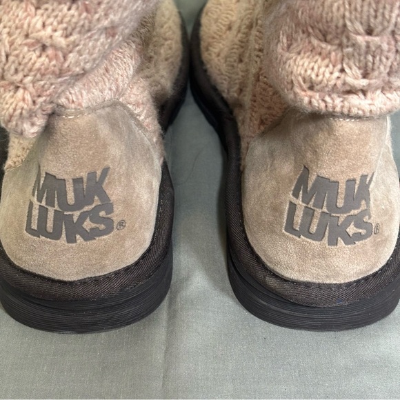Muk Luks Felicity Boots-Blush Pink Knit-Women Size 10 - Picture 8 of 11